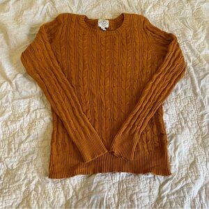 St. John's Bay Mustard Cable Knit Sweater - Medium